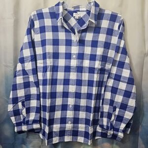 NWY- J. Crew Casual Blue and White Checkered Blouse